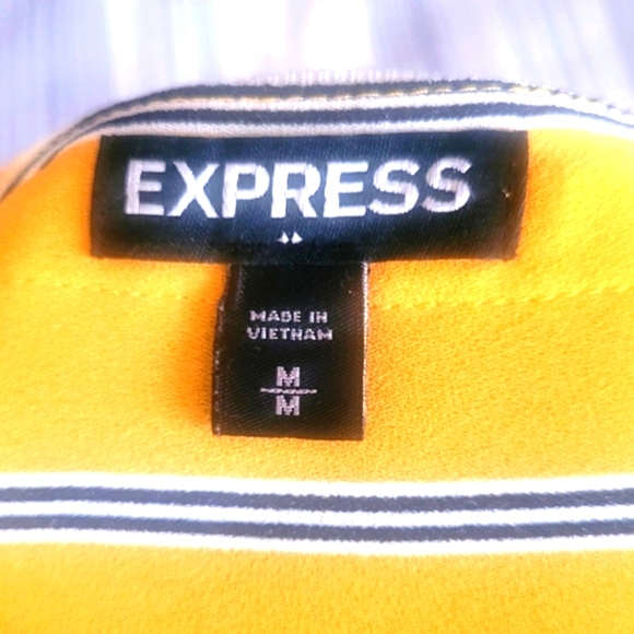 Express Striped Yellow and Blue Shirt - Picture 7 of 8